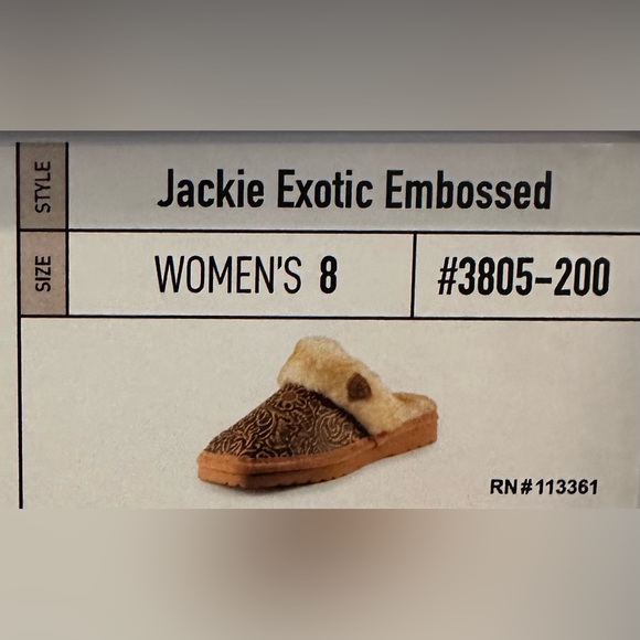 NEW ARIAT JACKIE EXOTIC EMBOSSED SLIPPERS SIZE 8 - Picture 6 of 6